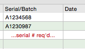 Serial number tracking